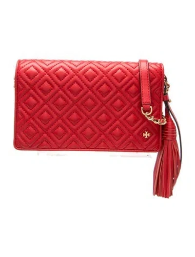 Pre-owned Tory Burch Leather Crossbody Bag In Red