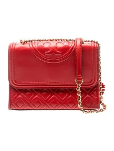 Pre-owned Tory Burch Leather Crossbody Bag In Red