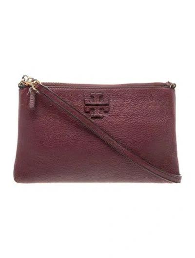Pre-owned Tory Burch Leather Crossbody Bag Vintage In Burgundy