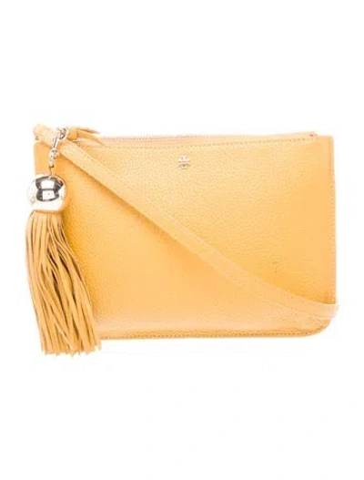 Pre-owned Tory Burch Leather Crossbody Bag In Yellow