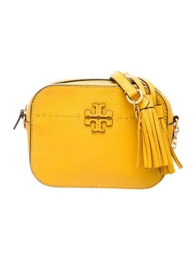 Pre-owned Tory Burch Leather Crossbody Bag In Yellow