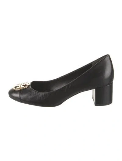 Pre-owned Tory Burch Leather Crystal Embellishments Pumps In Black