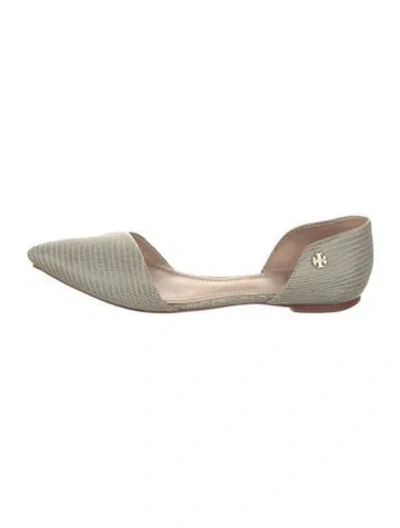 Pre-owned Tory Burch Leather D'orsay Flats In Green