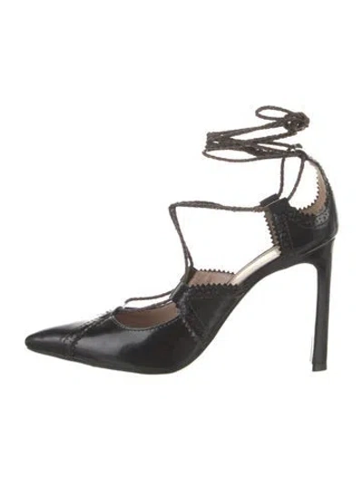 Pre-owned Tory Burch Leather D'orsay Pumps In Black