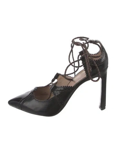 Pre-owned Tory Burch Leather D'orsay Pumps In Black