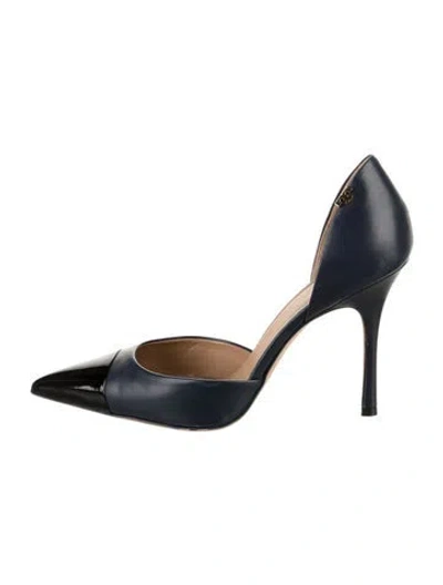 Pre-owned Tory Burch Leather D'orsay Pumps In Blue