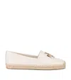 Tory Burch Leather Eleanor Espadrilles In White