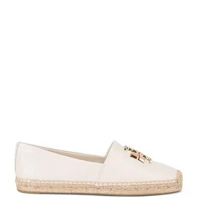 Tory Burch Leather Eleanor Espadrilles In White