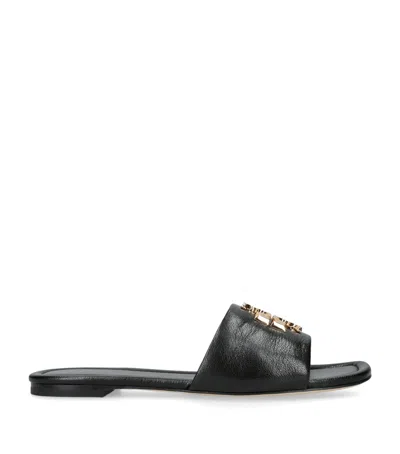 Tory Burch Leather Eleanor Slides In Black