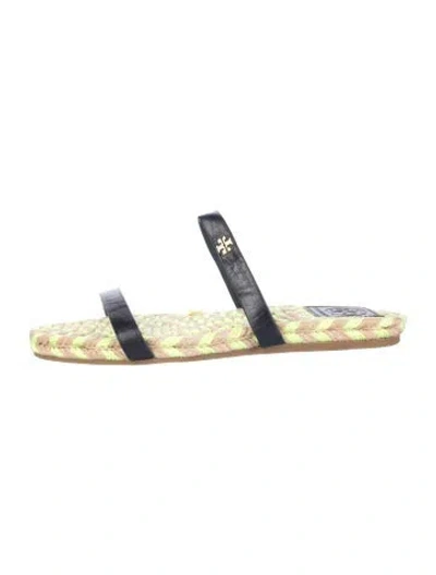 Pre-owned Tory Burch Leather Espadrilles In Black
