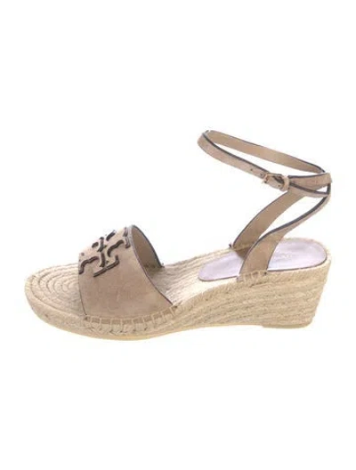 Pre-owned Tory Burch Leather Espadrilles In Black