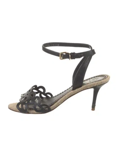 Pre-owned Tory Burch Leather Espadrilles In Blue