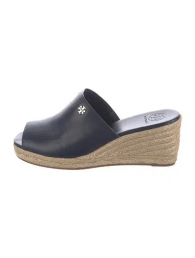 Pre-owned Tory Burch Leather Espadrilles In Blue