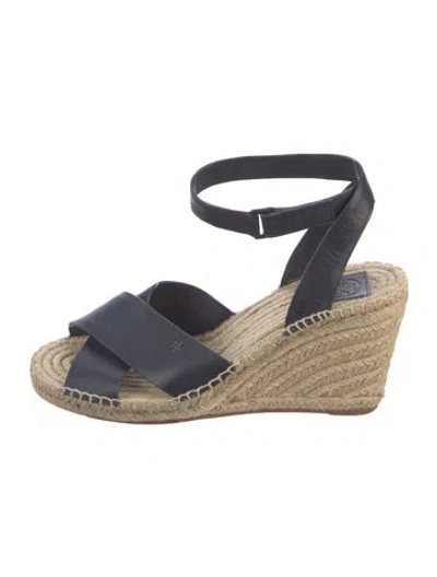 Pre-owned Tory Burch Leather Espadrilles In Blue