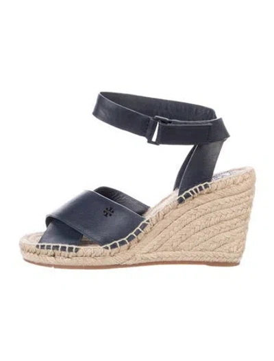 Pre-owned Tory Burch Leather Espadrilles In Blue