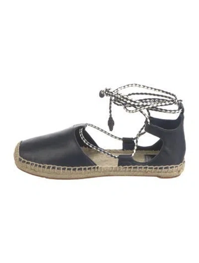 Pre-owned Tory Burch Leather Espadrilles In Blue
