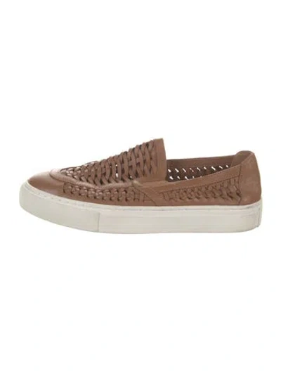 Pre-owned Tory Burch Leather Espadrilles In Brown