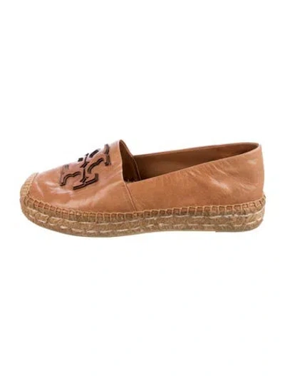 Pre-owned Tory Burch Leather Espadrilles In Brown