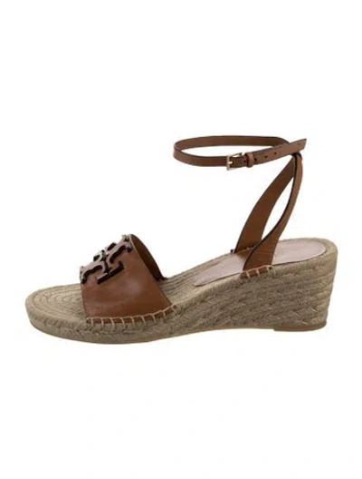 Pre-owned Tory Burch Leather Espadrilles In Brown