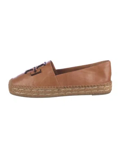Pre-owned Tory Burch Leather Espadrilles In Brown