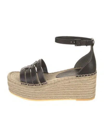 Pre-owned Tory Burch Leather Espadrilles In Brown