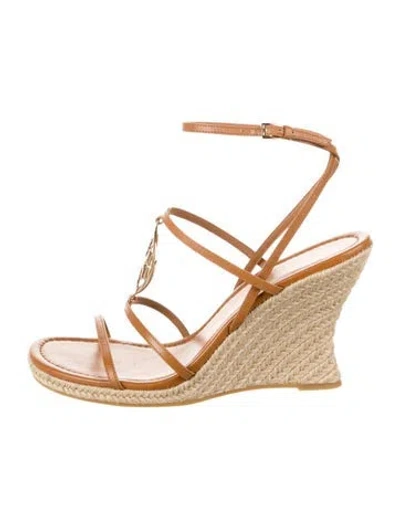 Pre-owned Tory Burch Leather Espadrilles In Brown