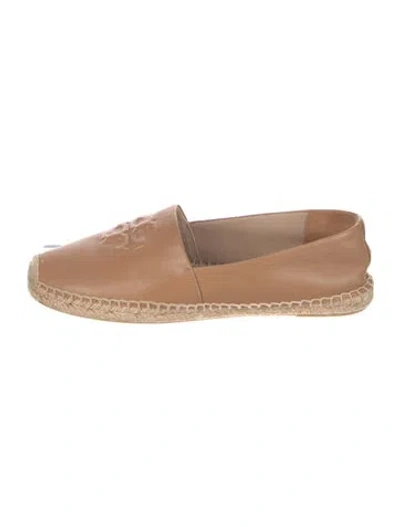 Pre-owned Tory Burch Leather Espadrilles In Brown/neutrals