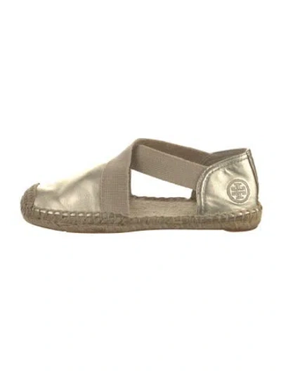 Pre-owned Tory Burch Leather Espadrilles In Gold