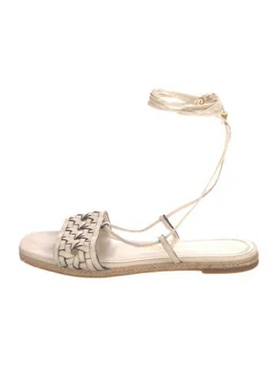 Pre-owned Tory Burch Leather Espadrilles In Neutral