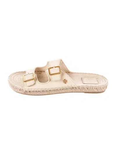 Pre-owned Tory Burch Leather Espadrilles In Neutral