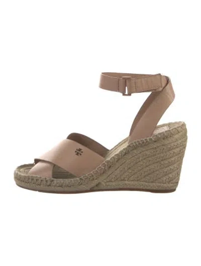 Pre-owned Tory Burch Leather Espadrilles In Neutral