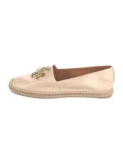 Pre-owned Tory Burch Leather Espadrilles In Neutral