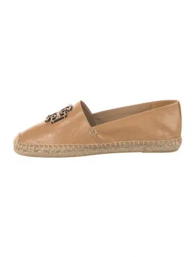 Pre-owned Tory Burch Leather Espadrilles In Neutrals