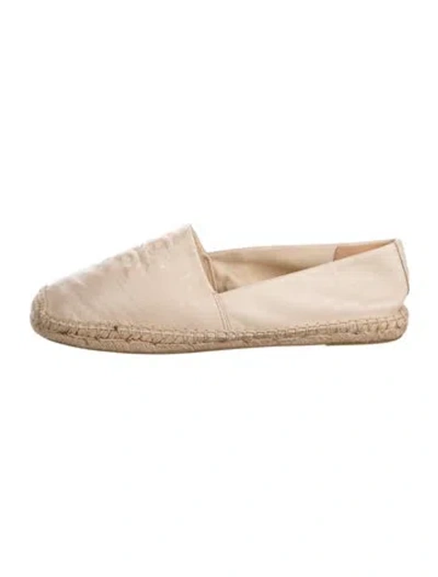 Pre-owned Tory Burch Leather Espadrilles In Neutrals