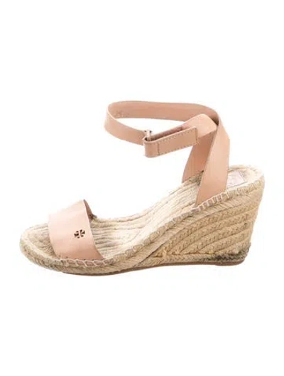 Pre-owned Tory Burch Leather Espadrilles In Neutrals