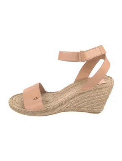 Pre-owned Tory Burch Leather Espadrilles In Pink