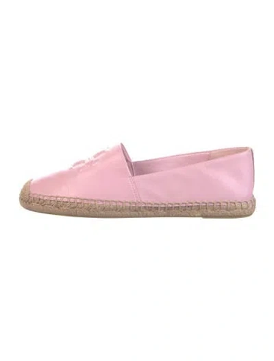 Pre-owned Tory Burch Leather Espadrilles In Pink