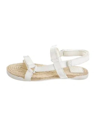Pre-owned Tory Burch Leather Espadrilles In White