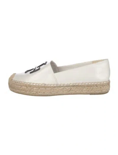 Pre-owned Tory Burch Leather Espadrilles In White