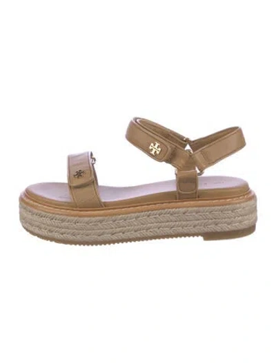 Pre-owned Tory Burch Leather Espadrilles In White