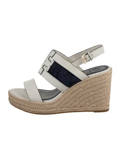 Pre-owned Tory Burch Leather Espadrilles In White
