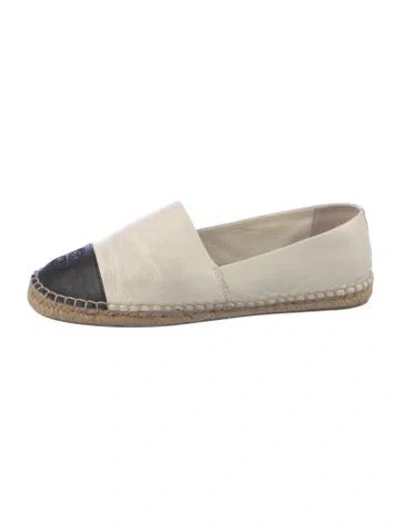Pre-owned Tory Burch Leather Espadrilles In White