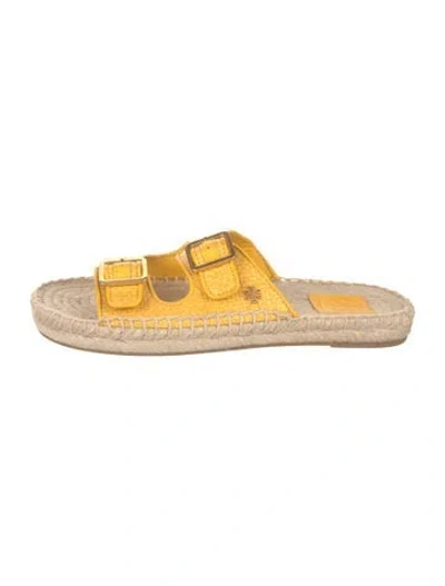 Pre-owned Tory Burch Leather Espadrilles In Yellow