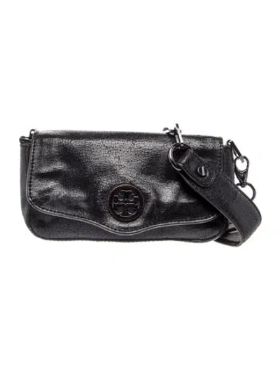 Pre-owned Tory Burch Leather Evening Bag In Black