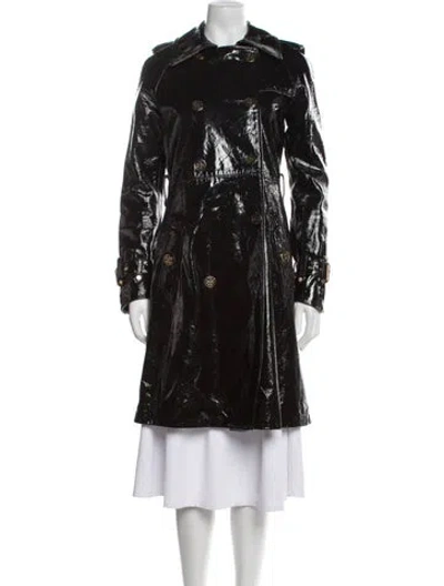 Pre-owned Tory Burch Leather Faux Fur Jacket In Black