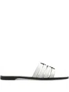 Tory Burch Ivory Leather Ines Slippers In White