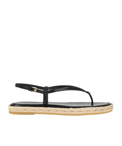 Tory Burch Leather Flat Sandals In Animal Print