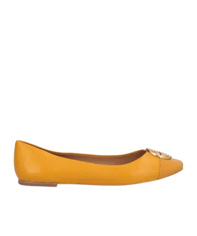 Tory Burch Leather Flat Shoes In Yellow