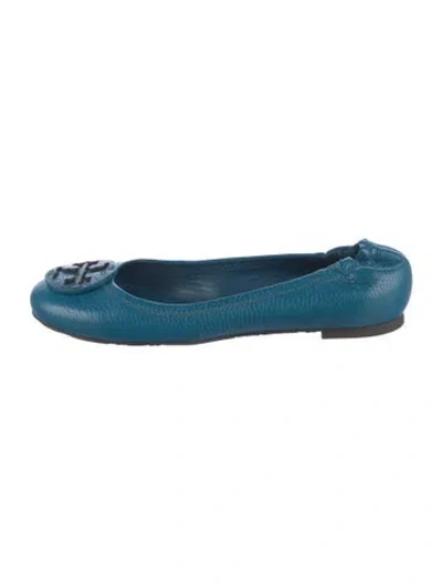 Pre-owned Tory Burch Leather Flats In Blue