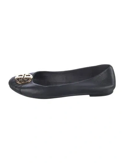 Pre-owned Tory Burch Leather Flats In Blue